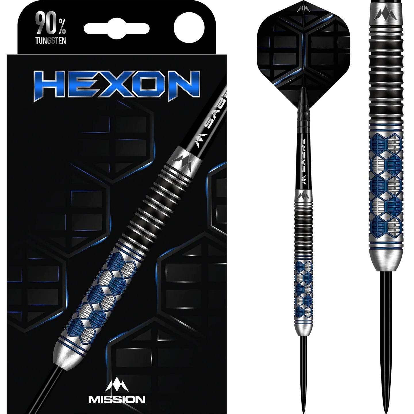 Mission Hexon Darts - Steel Tip - 90% - Blue PVD