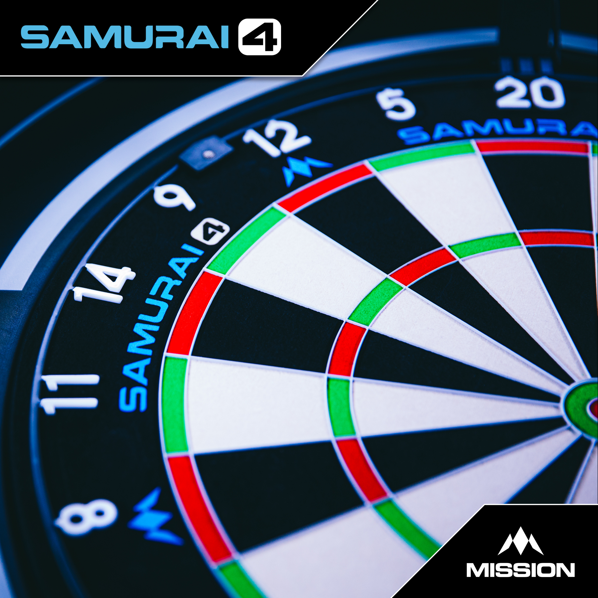 Mission Samurai 4 Dartboard - Professional - Knife Wire - White Spider - Image 2