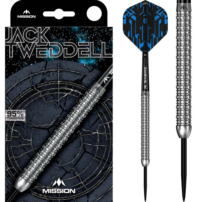Mission Jack Tweddell Darts - Steel Tip - 95% Tungsten - Silver